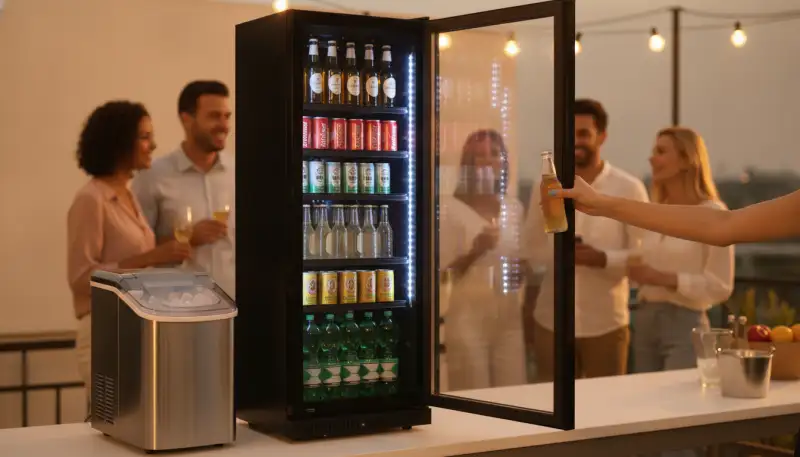 Eiswürfelautomat mit Kühlfach: Immer frische Würfel